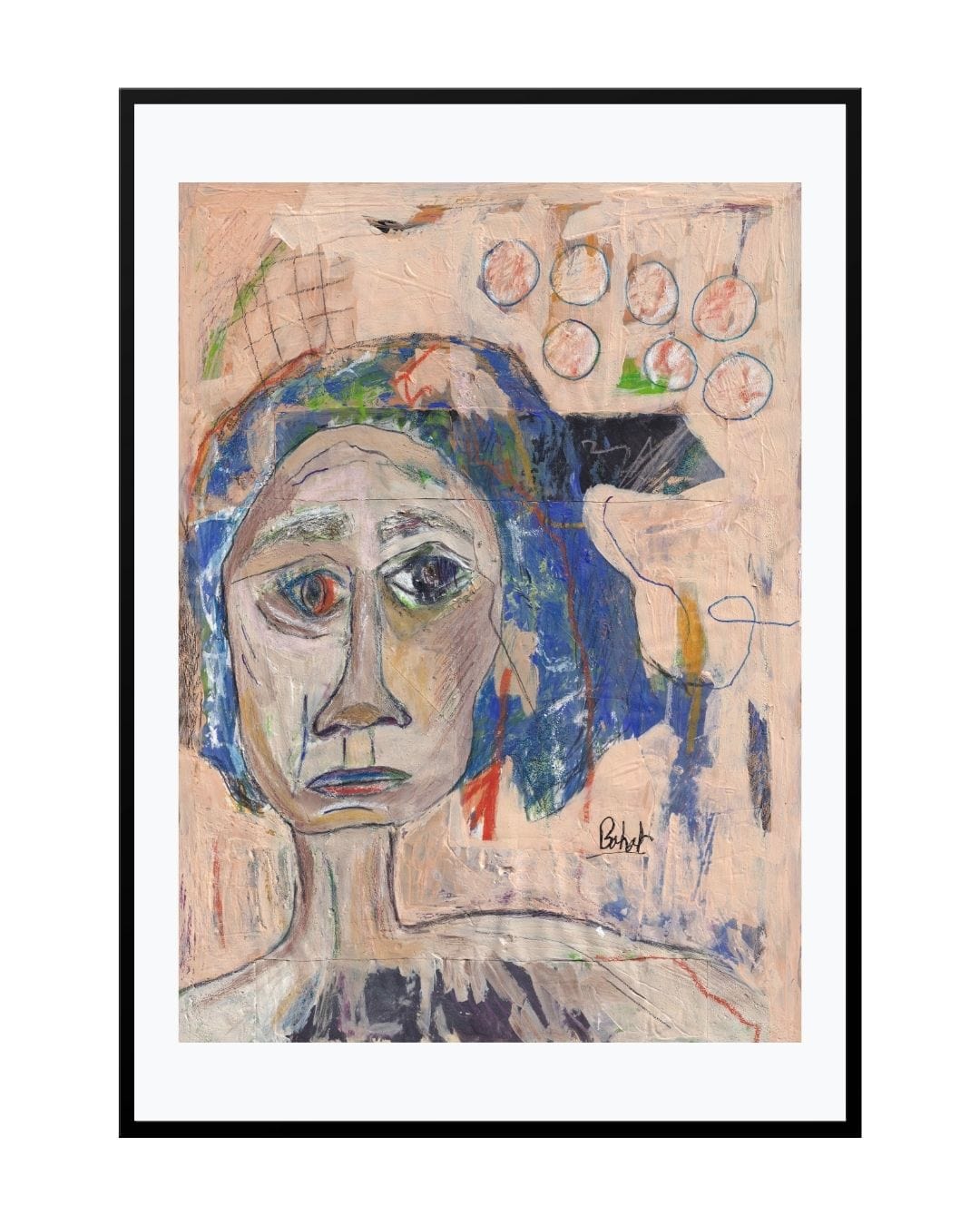 Posters, Prints, & Visual Artwork Innocent Girl Print - Blue Hair